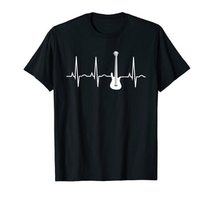 Bass Player Shirt - Bass Guitar Player Heartbeat T-Shirt