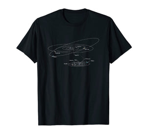 Astronomy Solar System Diagram - Distressed Graphic T-Shirt