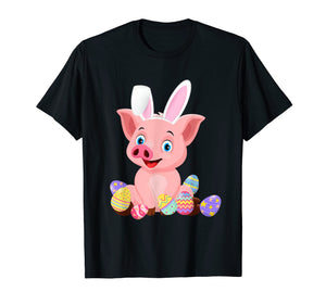 Funny shirts V-neck Tank top Hoodie sweatshirt usa uk au ca gifts for Pig With Bunny Rabbit Hat Easter Eggs T-Shirt Gifts 2729028