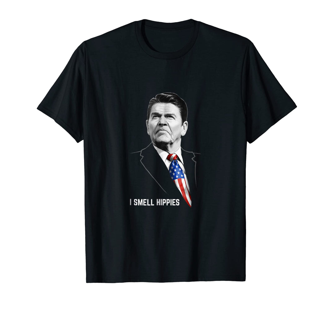 Funny shirts V-neck Tank top Hoodie sweatshirt usa uk au ca gifts for I Smell Hippies | Ronald Reagan American Merica USA Shirt 1792661