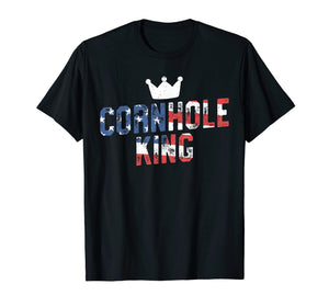 Funny shirts V-neck Tank top Hoodie sweatshirt usa uk au ca gifts for Cornhole King - Funny T Shirt American Flag 4th of July 1736162