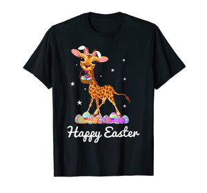 Funny shirts V-neck Tank top Hoodie sweatshirt usa uk au ca gifts for Cute Easter Giraffe with Bunny Ears and Eggs T Shirt 2825952
