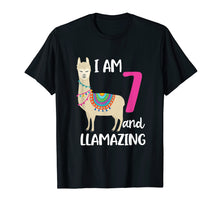 Load image into Gallery viewer, Funny shirts V-neck Tank top Hoodie sweatshirt usa uk au ca gifts for 7th Birthday Llama I&#39;m 7 Years Old and Llamazing T-Shirt 1402475
