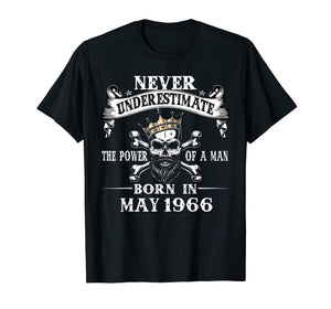 Funny shirts V-neck Tank top Hoodie sweatshirt usa uk au ca gifts for Mens 53rd bday-never underestimate A man born in May 1966 Tee 2742381
