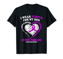 Load image into Gallery viewer, Funny shirts V-neck Tank top Hoodie sweatshirt usa uk au ca gifts for Cystic Fibrosis Shirt For Dad/Mom - I Wear Purple For My Son 2539128
