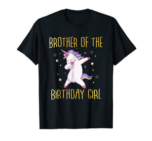 Brother Of The Birthday Girl Dabbing Unicorn Family T-Shirt