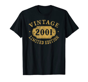 2001 18 Years Old 18th B-Day Limited Birthday Gift T-Shirt