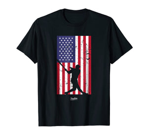 American Flag Baseball Love Distressed Baseball Player Shirt