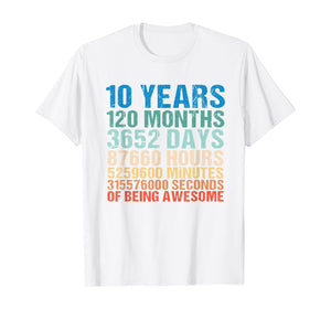 Funny shirts V-neck Tank top Hoodie sweatshirt usa uk au ca gifts for 10 Years Old 10th Birthday Vintage Retro 120 Months T-Shirt 234833