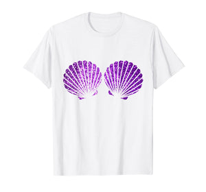 Funny shirts V-neck Tank top Hoodie sweatshirt usa uk au ca gifts for Purple Violet Mermaid Shell Bra T Shirt 858568