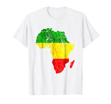 Load image into Gallery viewer, Africa Map Reggae Rasta Tshirt Green Yellow Red Africa Pride
