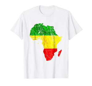 Africa Map Reggae Rasta Tshirt Green Yellow Red Africa Pride