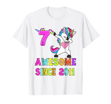 Load image into Gallery viewer, Funny shirts V-neck Tank top Hoodie sweatshirt usa uk au ca gifts for Kids 7 And Awesome Unicorn Dabbing 7th B-day T-Shirt 1826991
