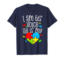 Load image into Gallery viewer, Autism Mom Shirt I Am His Voice He Is My Heart Quote Gift
