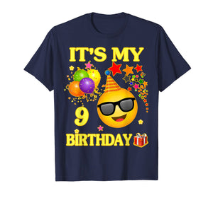 Funny shirts V-neck Tank top Hoodie sweatshirt usa uk au ca gifts for 9 Years Old It's My Birthday Emoji Shirt 9th Birthday 744792