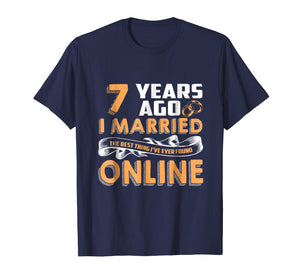 Anniversary Gift T-Shirt For 7 Years Marriage Couple Tee.