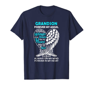 Funny shirts V-neck Tank top Hoodie sweatshirt usa uk au ca gifts for Grandson in heaven forever my Angel - in memory t shirt 2846032