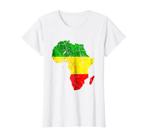Africa Map Reggae Rasta Tshirt Green Yellow Red Africa Pride