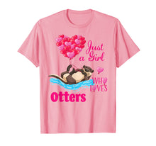 Load image into Gallery viewer, Funny shirts V-neck Tank top Hoodie sweatshirt usa uk au ca gifts for Adorable Just a Girl Who Loves Otters Heart Balloon T-shirt 2038038
