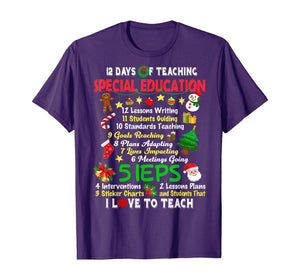 Funny shirts V-neck Tank top Hoodie sweatshirt usa uk au ca gifts for 12 Days Of Teaching Special Education Teacher Elf Christmas T-Shirt 195982