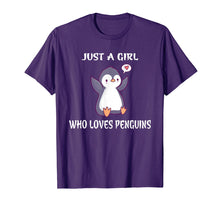 Load image into Gallery viewer, Funny shirts V-neck Tank top Hoodie sweatshirt usa uk au ca gifts for Just a Girl who loves Penguins T-Shirt Birthday Girl Gift 2407313
