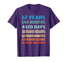 Load image into Gallery viewer, 12th Birthday Gift T Shirt 12 Years Old Being Awesome Shirt
