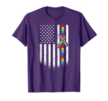 Load image into Gallery viewer, Autism American Flag Puzzle Autism Awareness Gift T-Shirt
