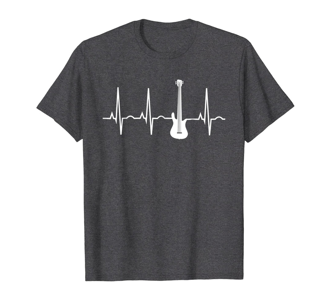 Bass Player Shirt - Bass Guitar Player Heartbeat T-Shirt