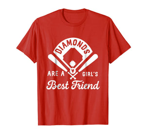 Funny shirts V-neck Tank top Hoodie sweatshirt usa uk au ca gifts for Diamonds Are A Girl's Best Friend Shirt Baseball Softball 1570814