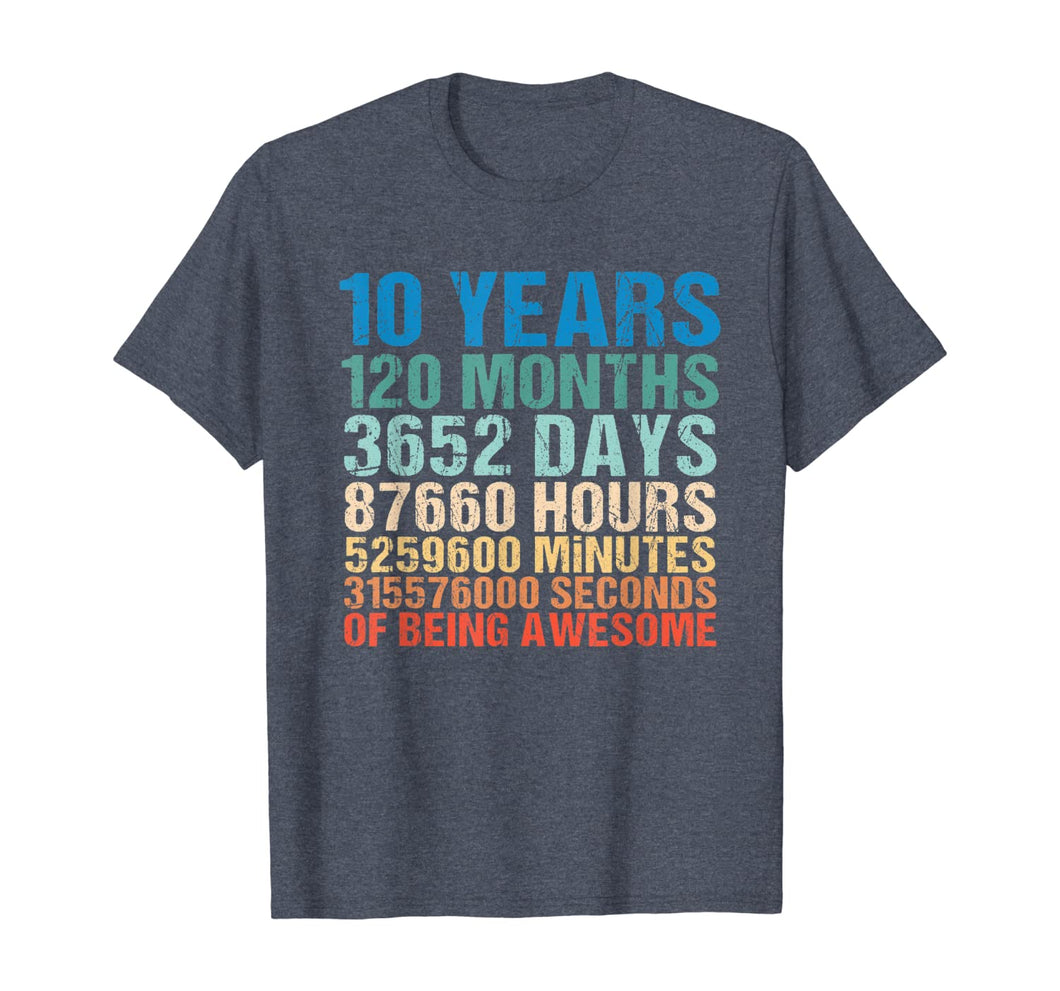 Funny shirts V-neck Tank top Hoodie sweatshirt usa uk au ca gifts for 10 Years Old 10th Birthday Vintage Retro 120 Months T-Shirt 234833