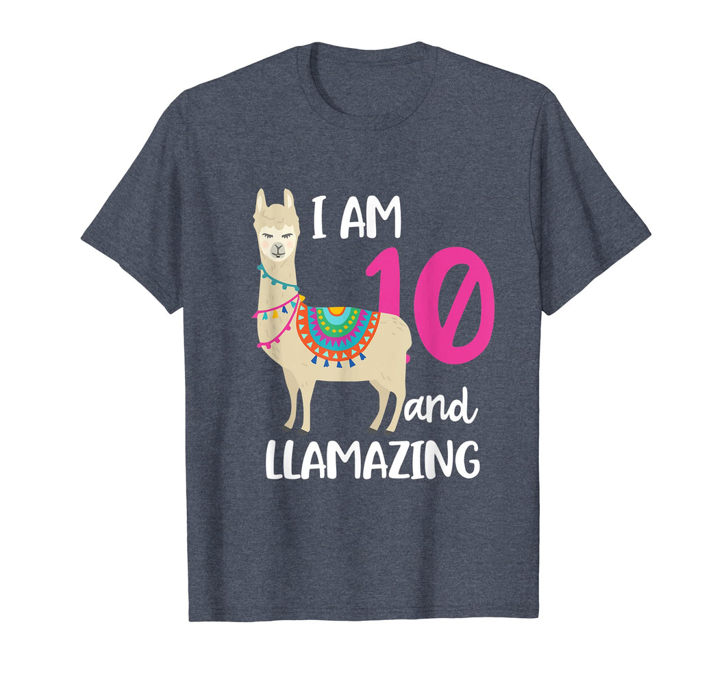 Funny shirts V-neck Tank top Hoodie sweatshirt usa uk au ca gifts for 10th Birthday Llama I'm 10 Years Old and Llamazing T-Shirt 922071