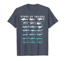 Load image into Gallery viewer, 21 Types Of Sharks Marine Biology T-Shirt
