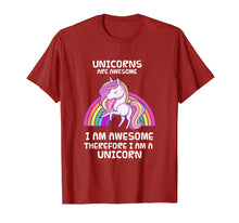 Load image into Gallery viewer, Funny shirts V-neck Tank top Hoodie sweatshirt usa uk au ca gifts for Unicorns Are Awesome Therefore I am A Unicorn Funny T-Shirt 1533834
