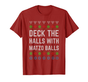 Funny shirts V-neck Tank top Hoodie sweatshirt usa uk au ca gifts for Funny Hanukkah T-Shirt Deck The Halls With Matzo Balls 1906641
