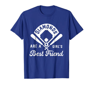 Funny shirts V-neck Tank top Hoodie sweatshirt usa uk au ca gifts for Diamonds Are A Girl's Best Friend Shirt Baseball Softball 1570814