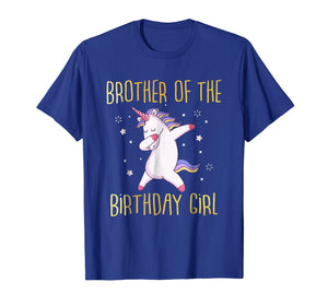 Brother Of The Birthday Girl Dabbing Unicorn Family T-Shirt