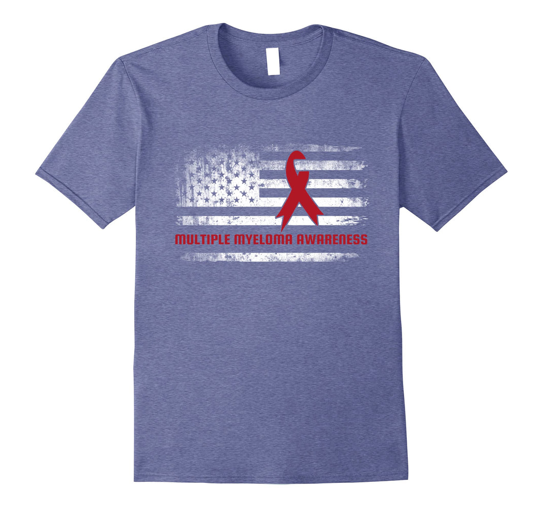 Funny shirts V-neck Tank top Hoodie sweatshirt usa uk au ca gifts for Multiple Myeloma American Flag T-Shirt 2592978