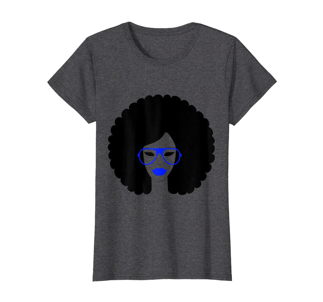 Funny shirts V-neck Tank top Hoodie sweatshirt usa uk au ca gifts for Womens Afro and Glasses Blue Aviator Natural Black Hair Shirt 1765258