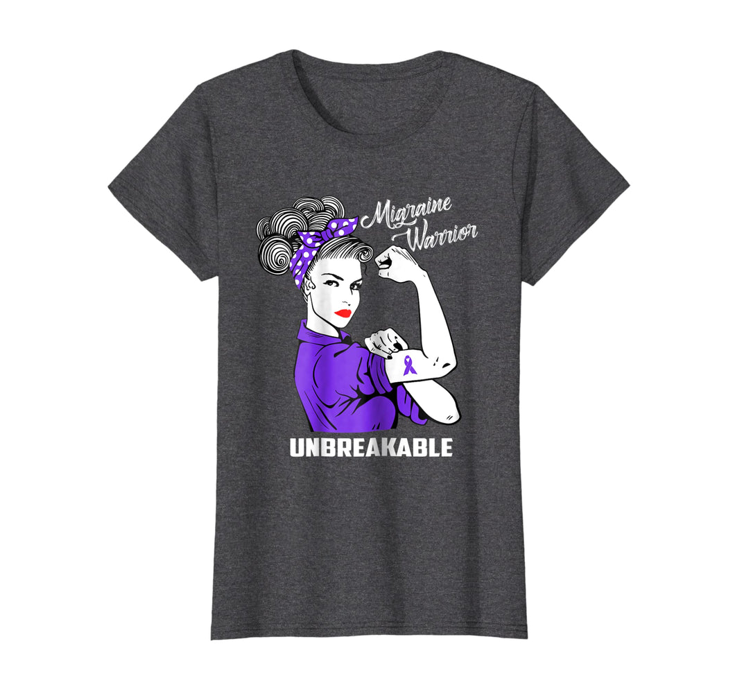 Funny shirts V-neck Tank top Hoodie sweatshirt usa uk au ca gifts for Migraine Warrior Unbreakable T-Shirt Awareness Gift 2375188