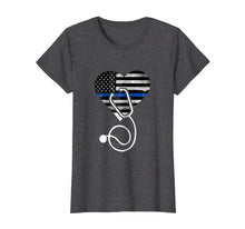 Load image into Gallery viewer, Funny shirts V-neck Tank top Hoodie sweatshirt usa uk au ca gifts for American Flag Heart with Police Thin Blue Line Nurse T-Shirt 2005845
