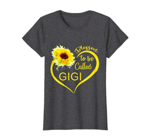 Blessed To Be Called Gigi Sunflower Tshirt Cute Grandma Gift
