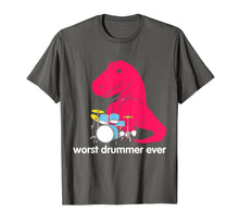 Load image into Gallery viewer, Funny shirts V-neck Tank top Hoodie sweatshirt usa uk au ca gifts for T Rex Worst Drummer Ever Funny T Rex T Shirt 282960
