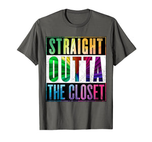 Funny shirts V-neck Tank top Hoodie sweatshirt usa uk au ca gifts for Straight Outta The Closet - Gay Pride LGBT T-Shirt 2047986