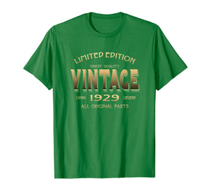 90th Birthday Gift 1929 T-Shirt B-Day 90 Year Old Age Yr