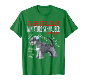 5 Rules For Miniature Schnauzer Owners Tee Shirt T-Shirt