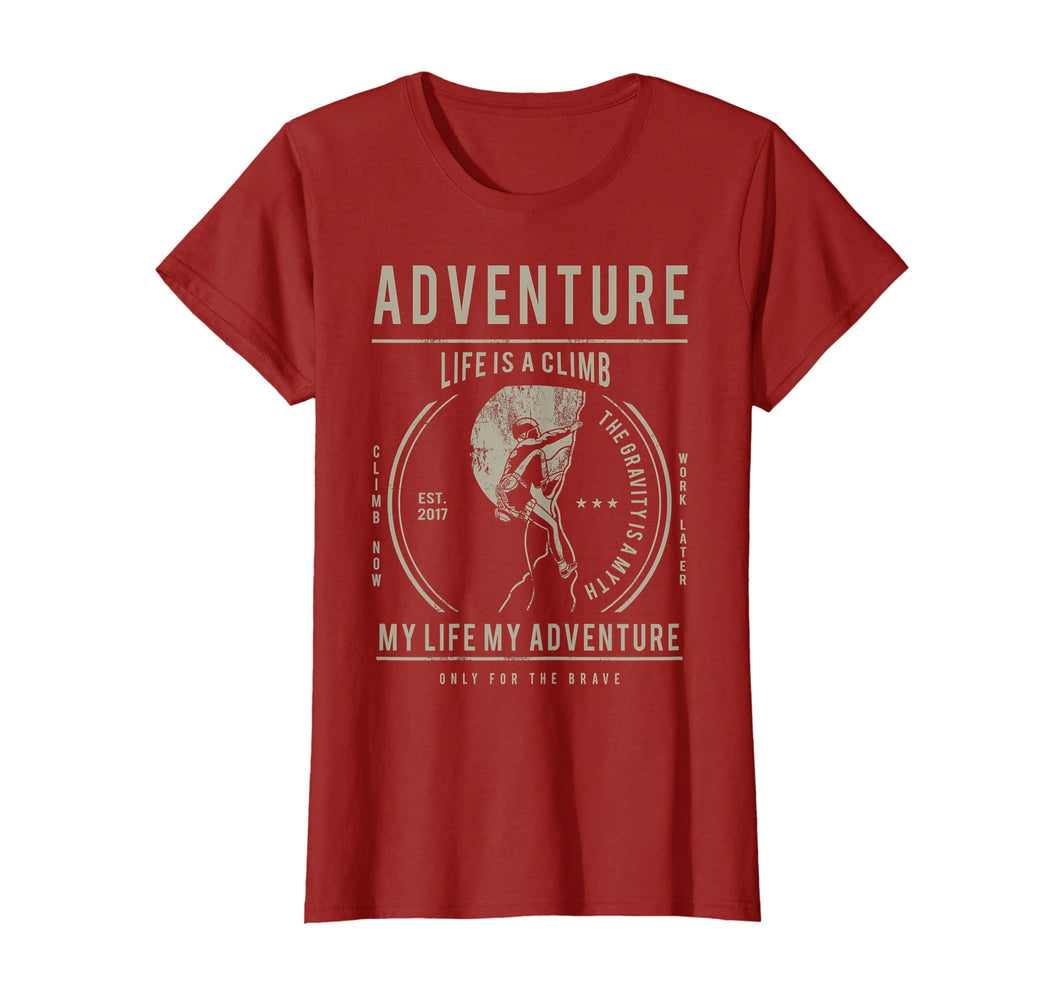 Funny shirts V-neck Tank top Hoodie sweatshirt usa uk au ca gifts for Rock Climbing T shirt - Adventure My Life Gravity Shirt 1750315