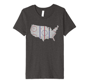 American Hockey Pride | Usa Map Design T-Shirt