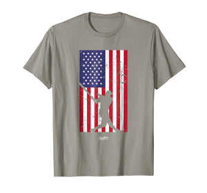American Flag Baseball Love Distressed Baseball Player Shirt