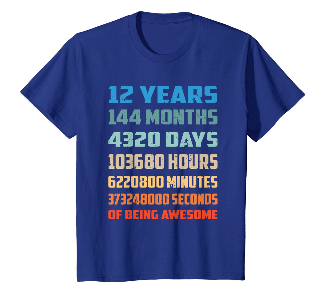 12th Birthday Gift T Shirt 12 Years Old Being Awesome Shirt
