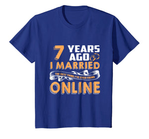 Anniversary Gift T-Shirt For 7 Years Marriage Couple Tee.